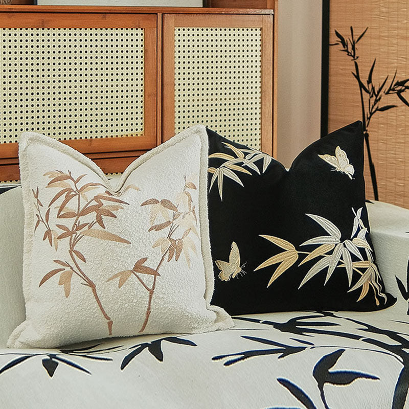 Bambusblatt-bestickts Dekoküsse