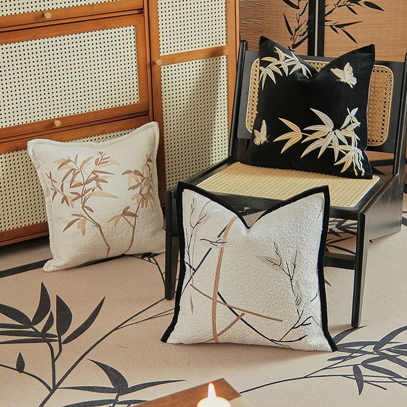 Bambusblatt-bestickts Dekoküsse