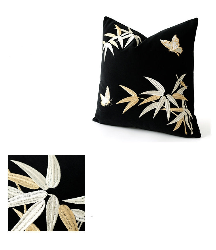 Bambusblatt-bestickts Dekoküsse